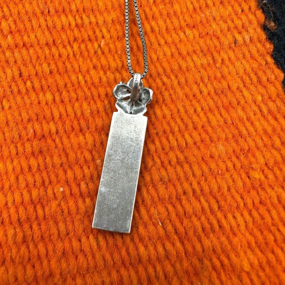Vintage Hawaiian Heirloom Sterling Silver Kuuipo Vertical Pendant Bar Necklace - Picture 6 of 9